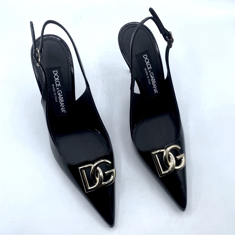 Dolce & Gabbana Lollo Pointed Toe Slingback Pumps. - Picture 4 of 14